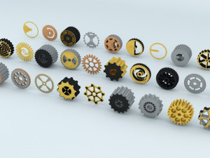 steampunk cogwheels pack 3Dモデル