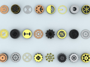 steampunk cogwheels pack 3Dモデル