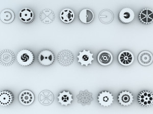 steampunk cogwheels pack 3Dモデル