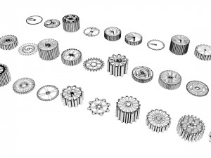 steampunk cogwheels pack 3Dモデル