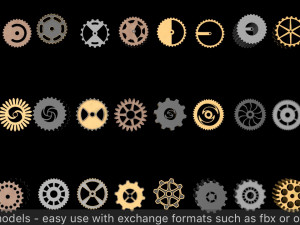 steampunk cogwheels pack 3Dモデル