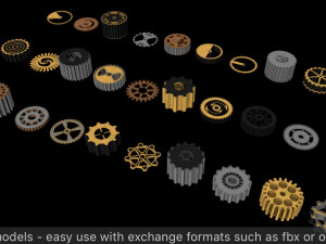 steampunk cogwheels pack 3Dモデル