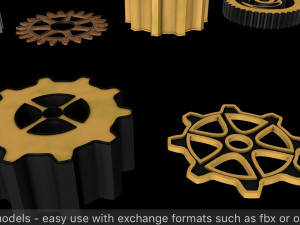 steampunk cogwheels pack 3Dモデル
