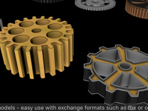 steampunk cogwheels pack 3Dモデル