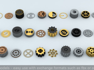 steampunk cogwheels pack 3Dモデル