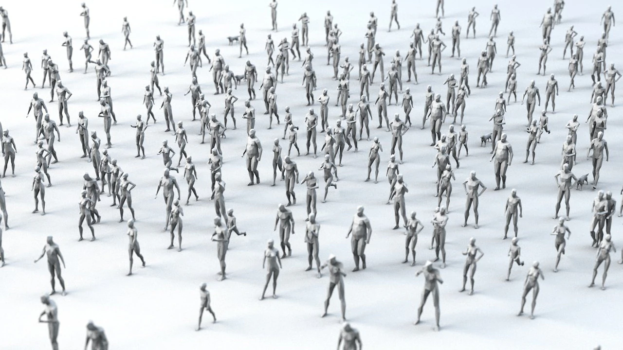 25 personajes humanos de baja poli se agrupan en baja poli. Modelo 3D .c4d .max .obj .3ds .fbx .stl .blend 