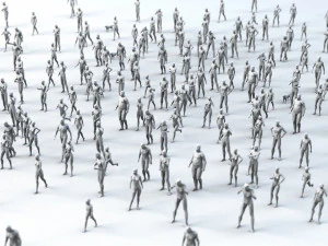 25 низкополигональных человеческих персонажей в комплекте. 3D Модель