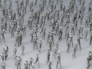 25 personajes humanos de baja poli se agrupan en baja poli. Modelo 3D