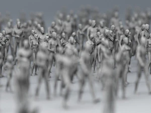 25 personajes humanos de baja poli se agrupan en baja poli. Modelo 3D
