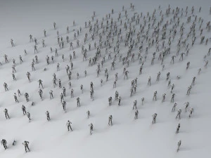25 personajes humanos de baja poli se agrupan en baja poli. Modelo 3D
