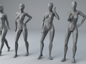 25 lowpoly human characters bundle low-poly Modèle 3D