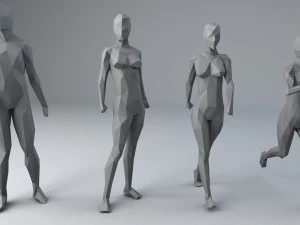 25 personajes humanos de baja poli se agrupan en baja poli. Modelo 3D