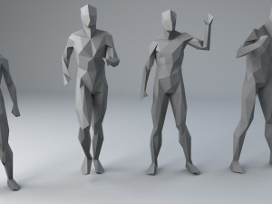 25 lowpoly human characters bundle low-poly Modèle 3D