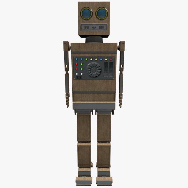 shikaku the hipster robot next gen pbr game and render ready low-poly Model 3D .c4d .max .obj .3ds .fbx .stl .blend 