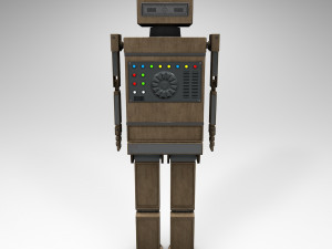 shikaku the hipster robot next gen pbr game and render ready low-poly Model 3D