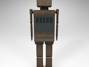 shikaku the hipster robot next gen pbr game and render ready low-poly Model 3D