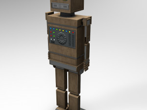 shikaku the hipster robot next gen pbr game and render ready low-poly Model 3D