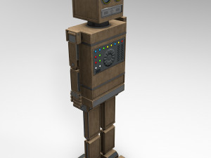 shikaku the hipster robot next gen pbr game and render ready low-poly Model 3D