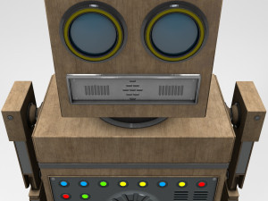 shikaku the hipster robot next gen pbr game and render ready low-poly Model 3D