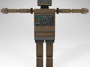 shikaku the hipster robot next gen pbr game and render ready low-poly Model 3D