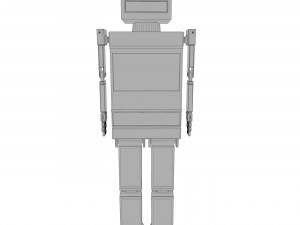 shikaku the hipster robot next gen pbr game and render ready low-poly Model 3D