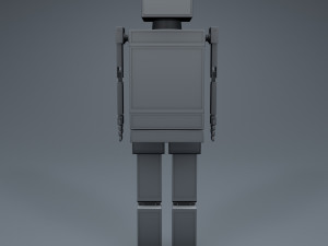 shikaku the hipster robot next gen pbr game and render ready low-poly Model 3D