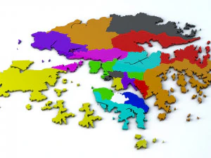 hong kong 18 distritos Modelo 3D