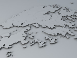 hong kong 18 districts 3Dモデル