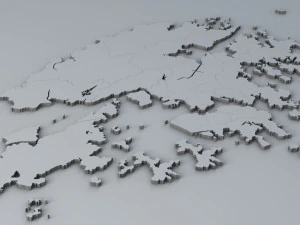 hong kong 18 districts 3D Model