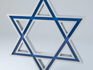 Grawerowany projekt gwiazdy Dawida Model 3D