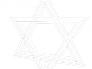 Grawerowany projekt gwiazdy Dawida Model 3D