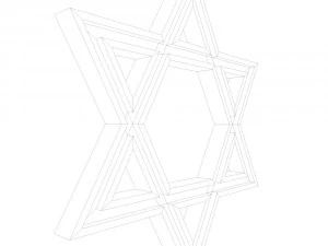 Grawerowany projekt gwiazdy Dawida Model 3D