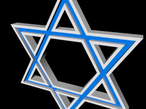 Grawerowany projekt gwiazdy Dawida Model 3D