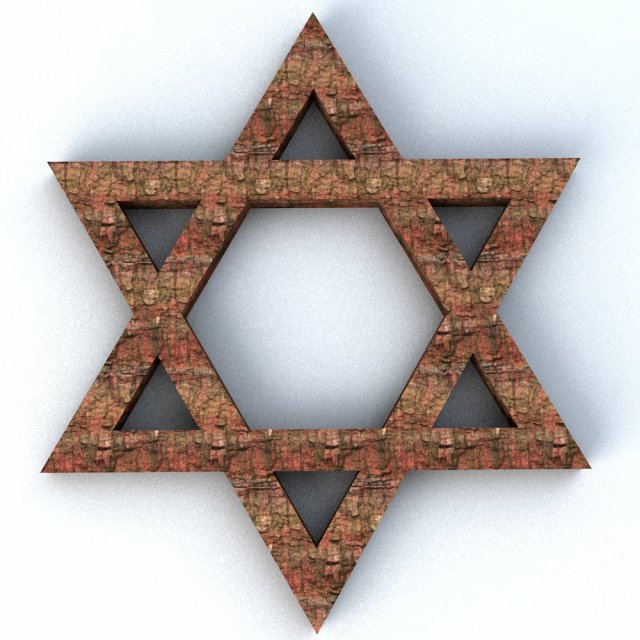 stone david star simple design Model 3D .c4d .max .obj .3ds .fbx .stl .blend 