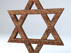 stone david star simple design Model 3D
