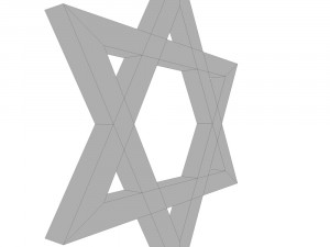 stone david star simple design Model 3D