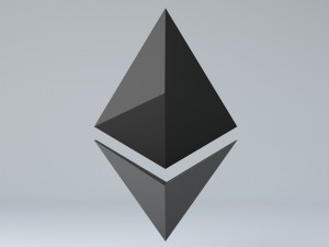 ethereum crypto currency 3d logo low-poly 3D Model