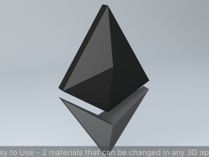 ethereum crypto currency 3d logo low-poly Modelo 3D