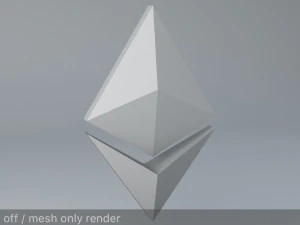ethereum crypto currency 3d logo low-poly 3D Model