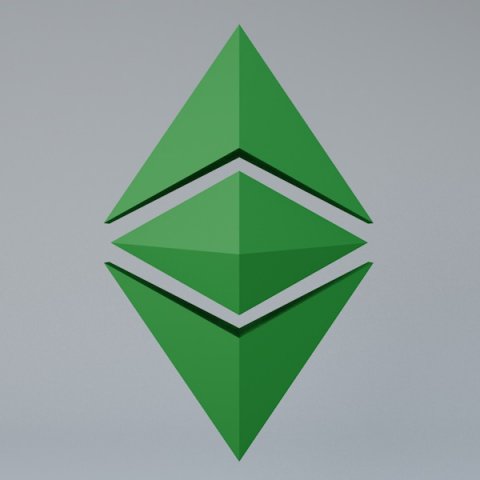 ethereum classic crypto currency 3d logo low-poly 3D 모델 .c4d .max .obj .3ds .fbx .stl .blend 