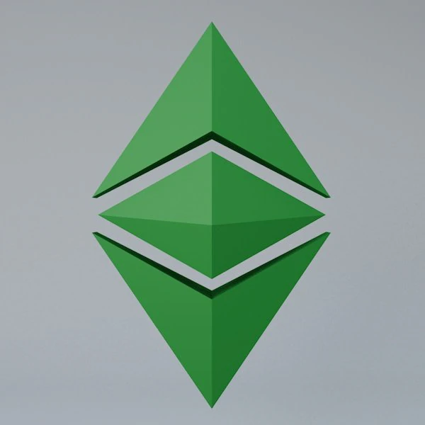 ethereum classic crypto currency 3d logo low-poly 3D Model .c4d .max .obj .3ds .fbx .stl .blend 