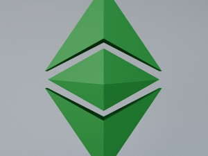 ethereum classic crypto currency 3d logo low-poly 3D Model