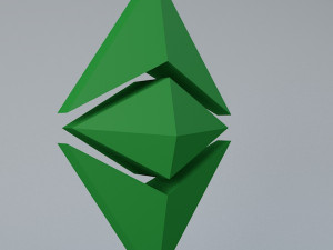 ethereum classic crypto currency 3d logo low-poly 3D 모델