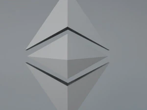 ethereum classic crypto currency 3d logo low-poly 3D Model
