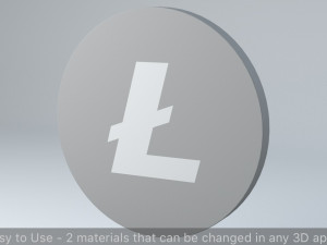 litecoin crypto currency 3d logo Modelo 3D