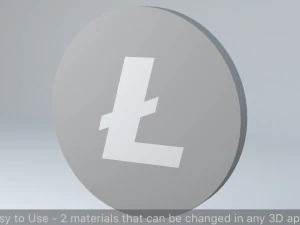 litecoin crypto currency 3d logo 3D Model