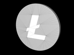 litecoin crypto currency 3d logo 3D Model