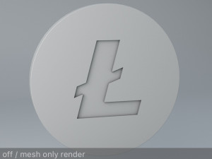 litecoin crypto currency 3d logo Modelo 3D