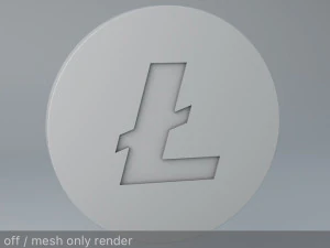 litecoin crypto currency 3d logo 3D Model
