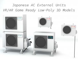 japanese air conditioner external units low poly low-poly 3D Model
